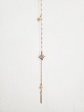 Lucky Star Jewels Necklace Gold Star Lariat Jewelry NWOT